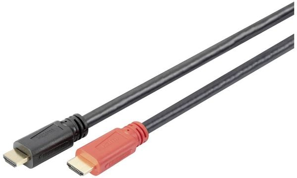 Digitus HDMI Anschlusskabel HDMI-A Stecker 10m Schwarz DB-330118-100-S 4K UHD, doppelt geschirmt, Geflechtschirm, Gesamt