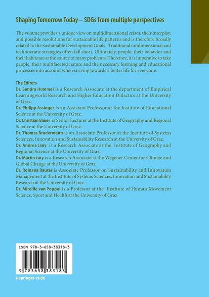 Produktbild: Shaping Tomorrow Today &ndash; SDGs from multiple perspectives