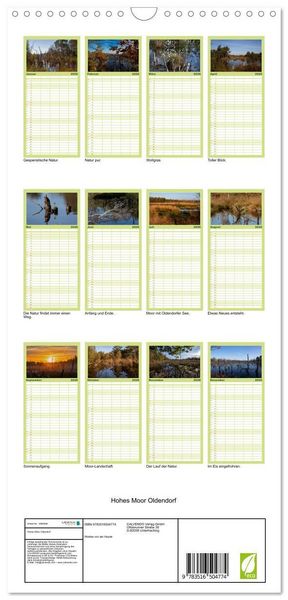 Produktbild: Familienplaner 2026 - Hohes Moor Oldendorf mit 5 Spalten (Wandkalender, 21 x 45 cm) CALVENDO
