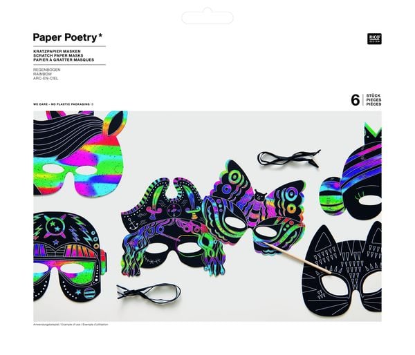 Produktbild: Kratzpapier Masken Set 6-tlg. MIX