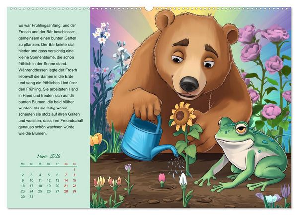 Produktbild: Der Frosch und der B&auml;r - Ein Jahr voller Abenteuer (Wandkalender 2026 DIN A2 quer), CALVENDO Monatskalender