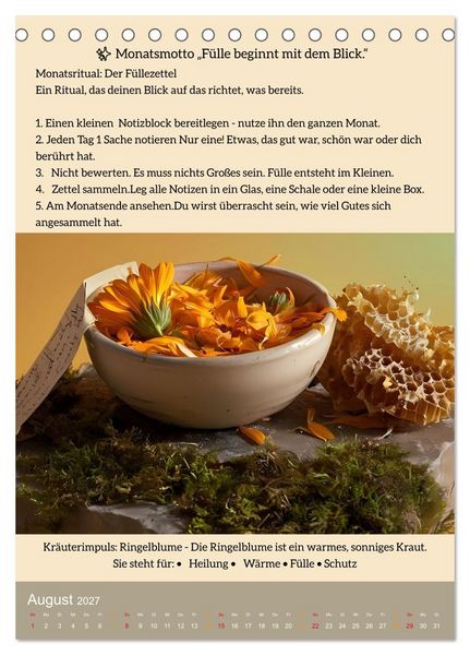 Produktbild: ALLTAGSMAGIE Ein Jahr voller kleiner Rituale (Tischkalender 2027 DIN A5 hoch), CALVENDO Monatskalender