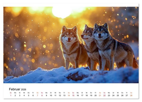 Produktbild: Im Reich der W&ouml;lfe (Wandkalender 2026 DIN A2 quer), CALVENDO Monatskalender