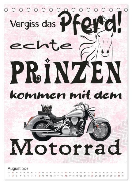 Produktbild: Coole Biker-Spr&uuml;che (Tischkalender 2026 DIN A5 hoch), CALVENDO Monatskalender