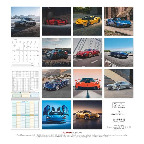 Produktbild: High Speed 2026 - Broschürenkalender 30x30 cm (30x60 geöffnet) - Kalender mit Platz für Notizen - Bildkalender - Wandplaner - Technikkalender