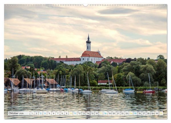 Produktbild: Vom Schiff aus gesehen - Mit dem Dampfer auf dem Ammersee (hochwertiger Premium Wandkalender 2026 DIN A2 quer), Kunstdruck in Hochglanz