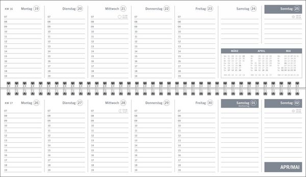 Produktbild: times&more Gr&uuml;n Wochenquerplaner 2027