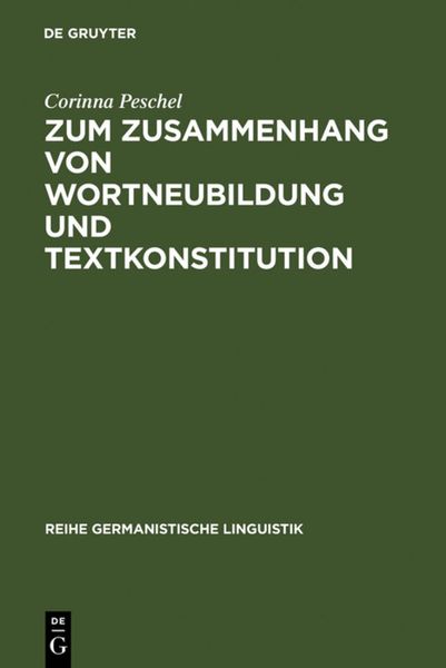 Produktbild: Zum Zusammenhang von Wortneubildung und Textkonstitution