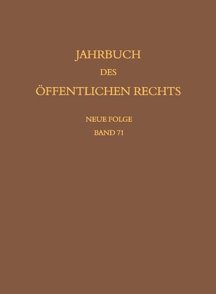 Produktbild: Jahrbuch des &ouml;ffentlichen Rechts der Gegenwart. Neue Folge