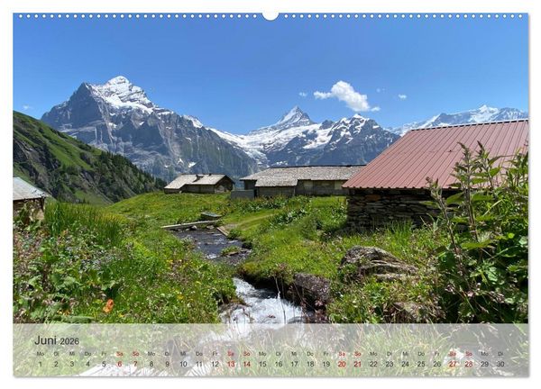 Produktbild: Alpenauszeit - Die Bergh&uuml;tten unserer Alpen (hochwertiger Premium Wandkalender 2026 DIN A2 quer), Kunstdruck in Hochglanz