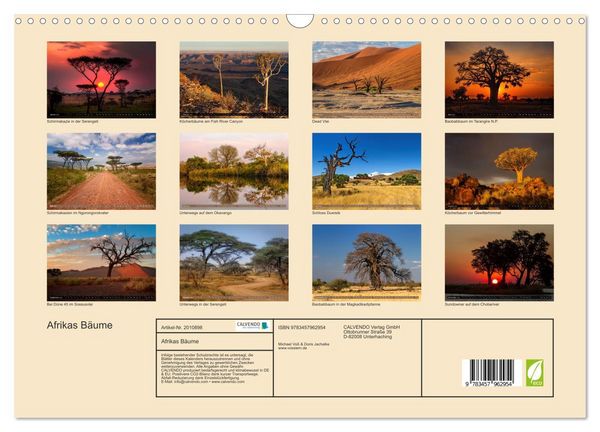 Produktbild: Afrikas B&auml;ume (Wandkalender 2026 DIN A3 quer), CALVENDO Monatskalender