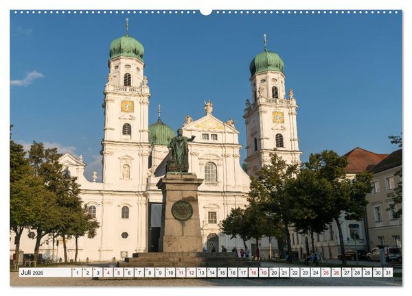 Produktbild: Drei Fl&uuml;sse Stadt Passau (hochwertiger Premium Wandkalender 2026 DIN A2 quer), Kunstdruck in Hochglanz