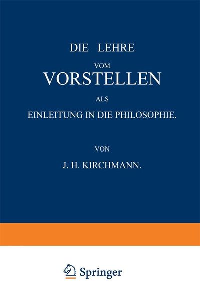 Produktbild: Die Lehre vom Vorstellen als Einleitung in die Philosophie