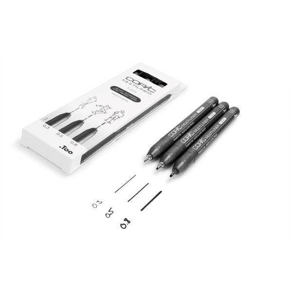 Produktbild: Copic Multiliner-Set schwarz 0.3mm/0.5mm/0.8mm 3 St&uuml;ck
