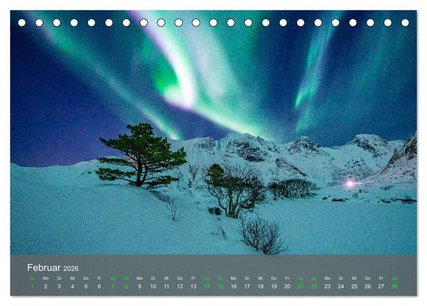 Produktbild: Naturwunder Polarlicht (Tischkalender 2026 DIN A5 quer), CALVENDO Monatskalender