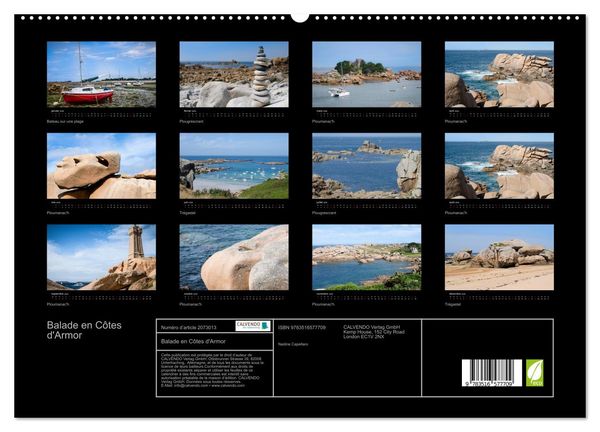 Produktbild: Balade en C&ocirc;tes d'Armor (Calendrier mural 2026 DIN A2 vertical) calendrier de bureau