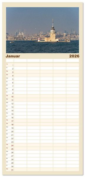Produktbild: Familienplaner 2026 - T&uuml;rkei - Istanbul mit 5 Spalten (Wandkalender, 21 x 45 cm) CALVENDO