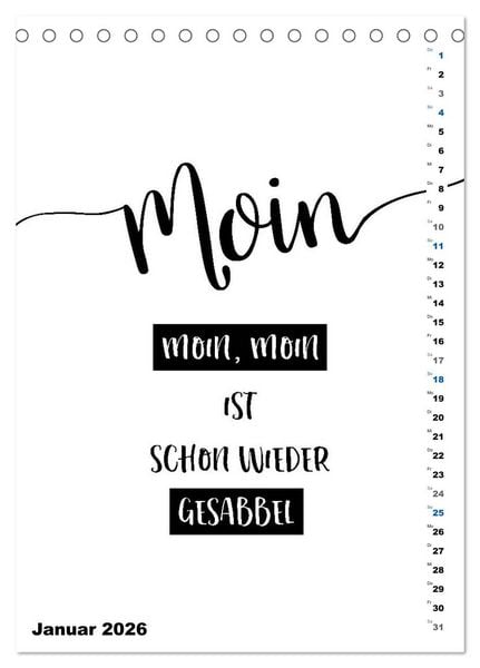Produktbild: PLATT Typische Spr&uuml;che (Tischkalender 2026 DIN A5 hoch), CALVENDO Monatskalender