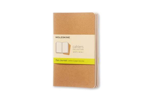 Moleskine Cahier pocket blanko packpapierbraun DIN A6. 3er Pack