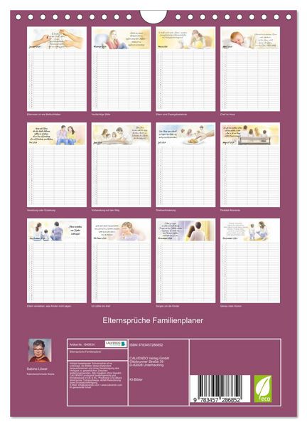 Produktbild: Elternspr&uuml;che Familienplaner (Wandkalender 2026 DIN A4 hoch), CALVENDO Monatskalender