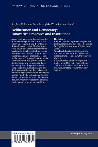 Produktbild: Deliberation and Democracy: Innovative Processes and Institutions