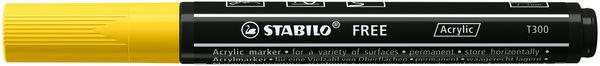 Produktbild: STABILO Acrylmarker, FREE Acrylic T300, Strichbreite 2-3 mm, gelb