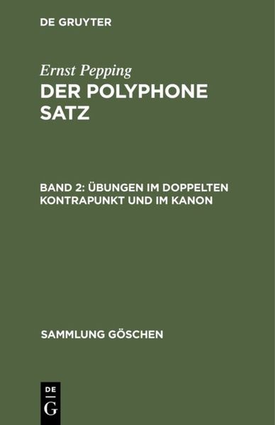 Produktbild: &Uuml;bungen im doppelten Kontrapunkt und im Kanon