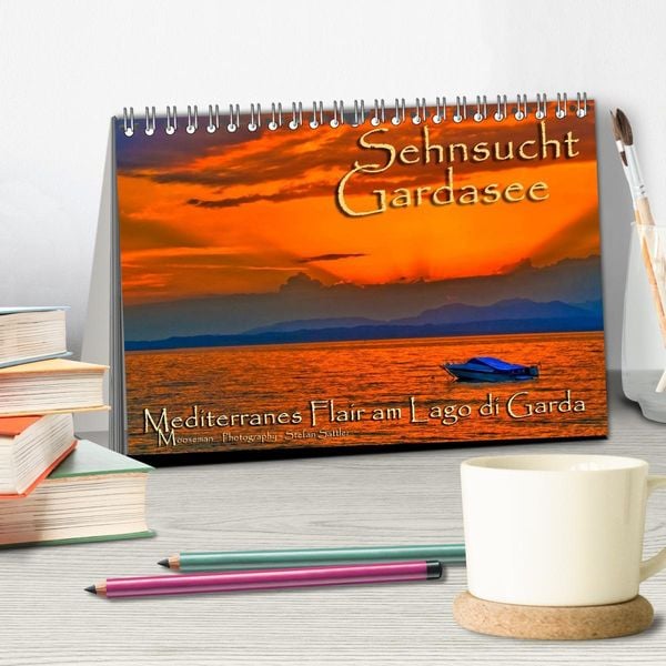 Produktbild: Sehnsucht Gardasee - Mediterranes Flair am Lago di Garda (Tischkalender 2026 DIN A5 quer), CALVENDO Monatskalender