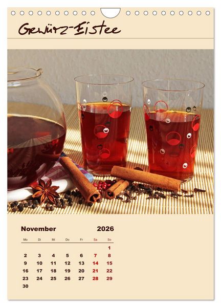 Produktbild: Erfrischender Eistee - Rezeptideen (Wandkalender 2026 DIN A4 hoch), CALVENDO Monatskalender