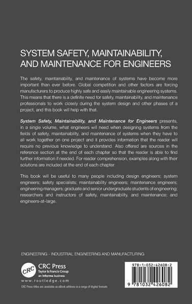 Produktbild: System Safety, Maintainability, and Maintenance for Engineers