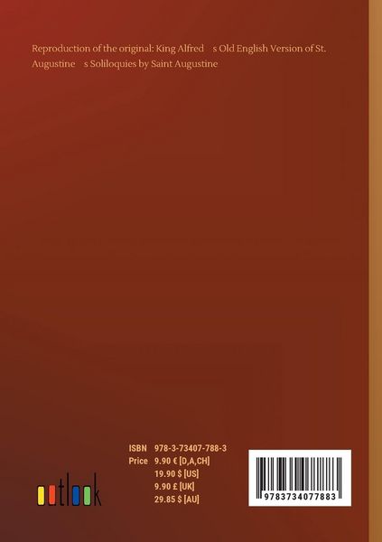 Produktbild: King Alfreds Old English Version of St. Augustines Soliloquies