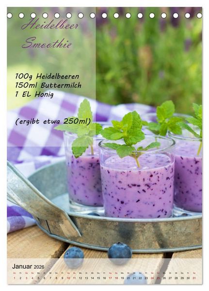 Produktbild: Smoothies zum Selbermachen (Tischkalender 2026 DIN A5 hoch), CALVENDO Monatskalender