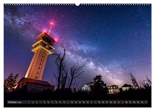 Produktbild: Himmelslichter - Mond und Sterne (hochwertiger Premium Wandkalender 2026 DIN A2 quer), Kunstdruck in Hochglanz