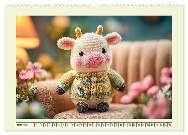 Produktbild: Amigurumi-Gl&uuml;ck. Niedliche H&auml;ckelkunst aus Japan (Wandkalender 2026 DIN A2 quer), CALVENDO Monatskalender