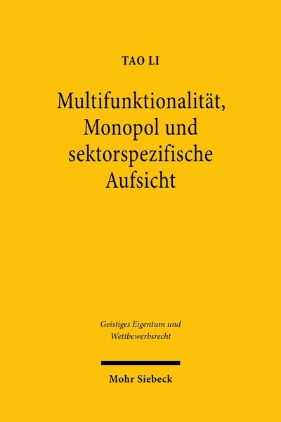 Produktbild: Multifunktionalit&auml;t, Monopol und sektorspezifische Aufsicht