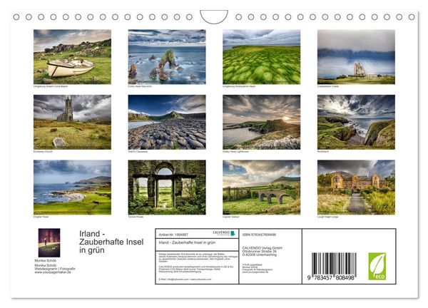 Produktbild: Irland - Zauberhafte Insel in gr&uuml;n (Wandkalender 2026 DIN A4 quer), CALVENDO Monatskalender