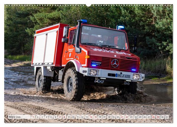 Produktbild: Die 4 UNIMOGS der Feuerwehr Schwanewede (Wandkalender 2026 DIN A2 quer), CALVENDO Monatskalender