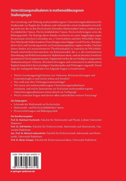 Produktbild: Unterst&uuml;tzungsma&szlig;nahmen in mathematikbezogenen Studieng&auml;ngen