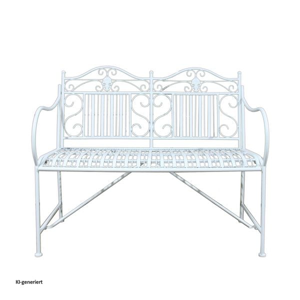 Produktbild: HTI-Living Gartenbank Creme Metallbank Celia Gartenbank Creme Metallbank Celia