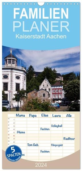 Produktbild: Familienplaner 2026 - Kaiserstadt Aachen mit 5 Spalten (Wandkalender, 21 x 45 cm) CALVENDO