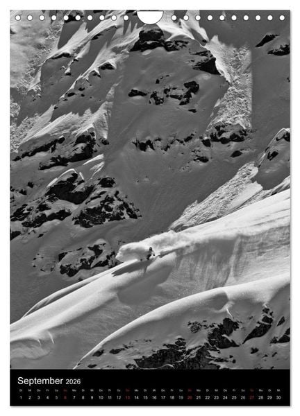 Produktbild: Monochrome Ski (Wandkalender 2026 DIN A4 hoch), CALVENDO Monatskalender