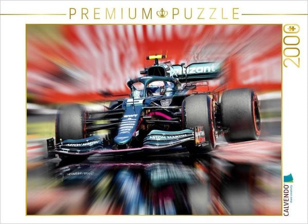 CALVENDO Puzzle Sebastian Vettel - Deutschland - Team Aston Martin F1 2000 Teile Puzzle quer | 2000 Teile Lege-Größe 90 × 67 cm Foto-Puzzle für glückliche Stunden