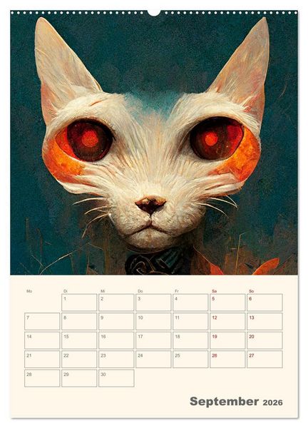 Produktbild: Die 7 Leben einer Katze (hochwertiger Premium Wandkalender 2026 DIN A2 hoch), Kunstdruck in Hochglanz