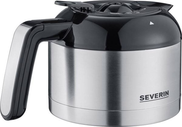 Produktbild: Severin Filterkaffeemaschine mit Mahlwerk und Edelstahl-Thermokanne, Kaffeemaschine Schwarz, Edelstahl (geb&uuml;rstet) Fassungsverm&ouml;gen Tassen=8 Displa