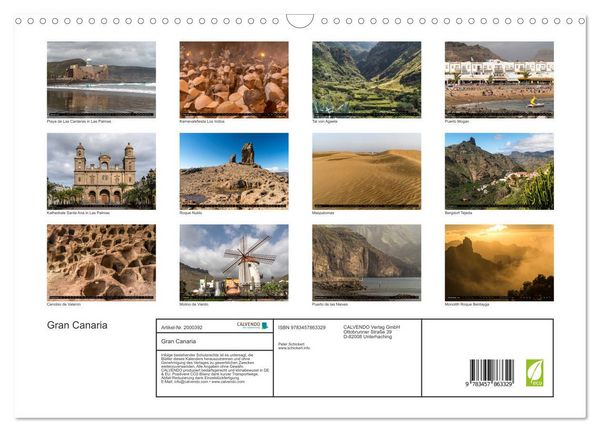 Produktbild: Gran Canaria (Wandkalender 2026 DIN A3 quer), CALVENDO Monatskalender