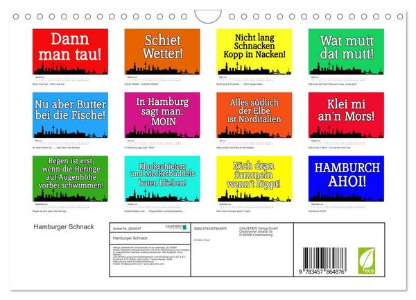 Produktbild: Hamburger Schnack (Wandkalender 2026 DIN A4 quer), CALVENDO Monatskalender