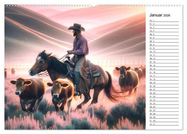 Produktbild: Westernreiten - Jahreszeiten im Sattel (hochwertiger Premium Wandkalender 2026 DIN A2 quer), Kunstdruck in Hochglanz