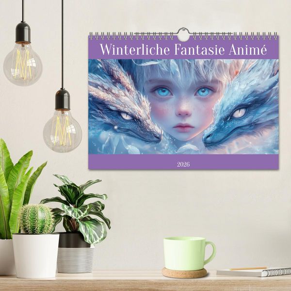 Produktbild: Winterliche Fantasie Anim&eacute; (Wandkalender 2026 DIN A4 quer), CALVENDO Monatskalender