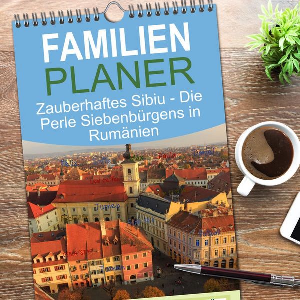 Produktbild: Familienplaner 2026 - Zauberhaftes Sibiu - Die Perle Siebenb&uuml;rgens in Rum&auml;nien mit 5 Spalten (Wandkalender, 21 x 45 cm) CALVENDO