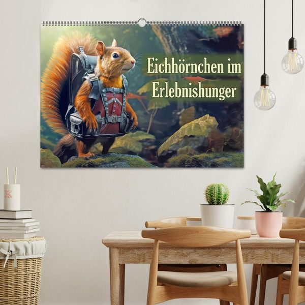 Produktbild: Eichh&ouml;rnchen im Erlebnishunger (Wandkalender 2026 DIN A2 quer), CALVENDO Monatskalender